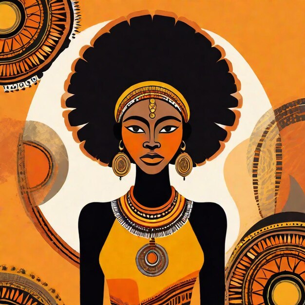 빈티지 트위스트와 함께 미니멀리즘 티셔츠 디자인 아프리카 추상 예술 감정적 향상