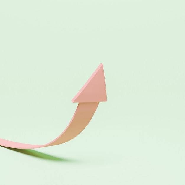 minimalist upward 3d arrow