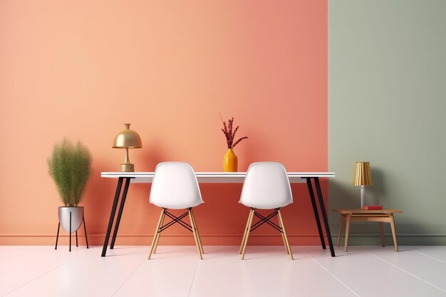 minimalist vibrant workspace modern generated ai