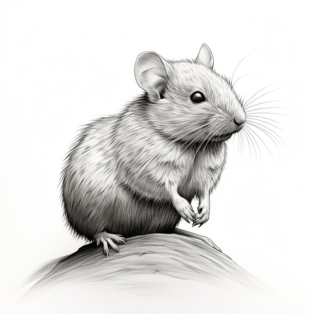 Minimalist Vole Drawing Simple Strokes And Clean Lines