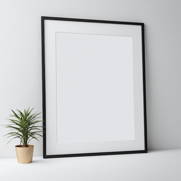 Minimalist wall frame mockup template