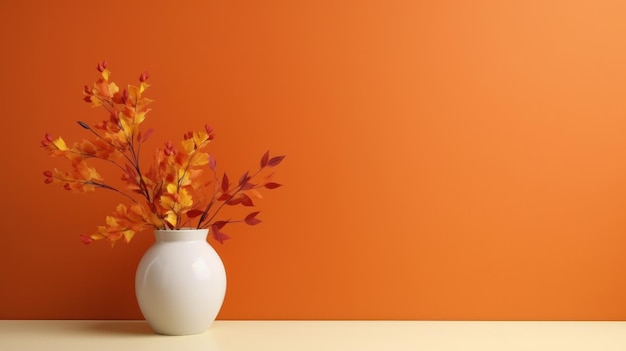 Minimalist wallpaper with autumn bouquet