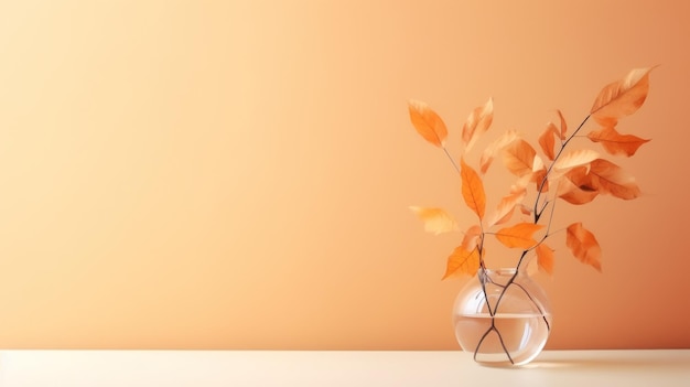 Minimalist wallpaper with autumn bouquet