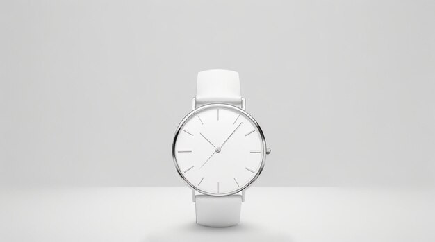 Minimalist Watch Advertisement on a White Background