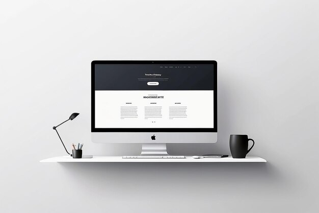 Minimalist Website Header Mockup with Blank White Space for your website design