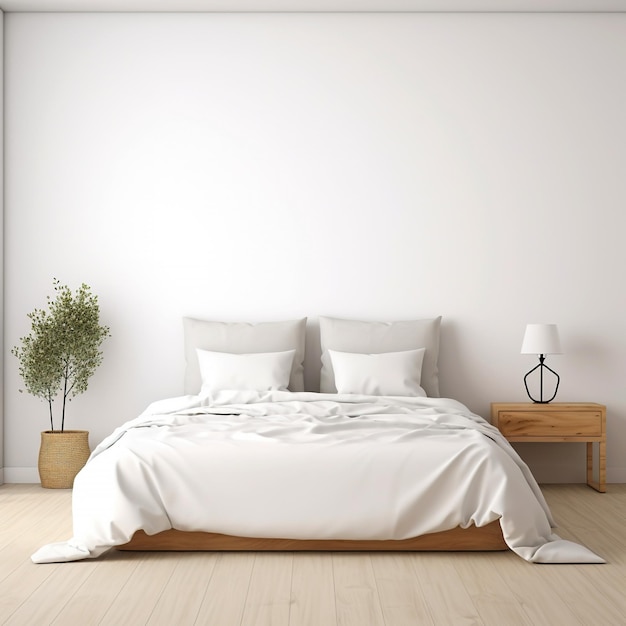 Minimalist white bedroom