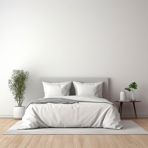 Minimalist white bedroom