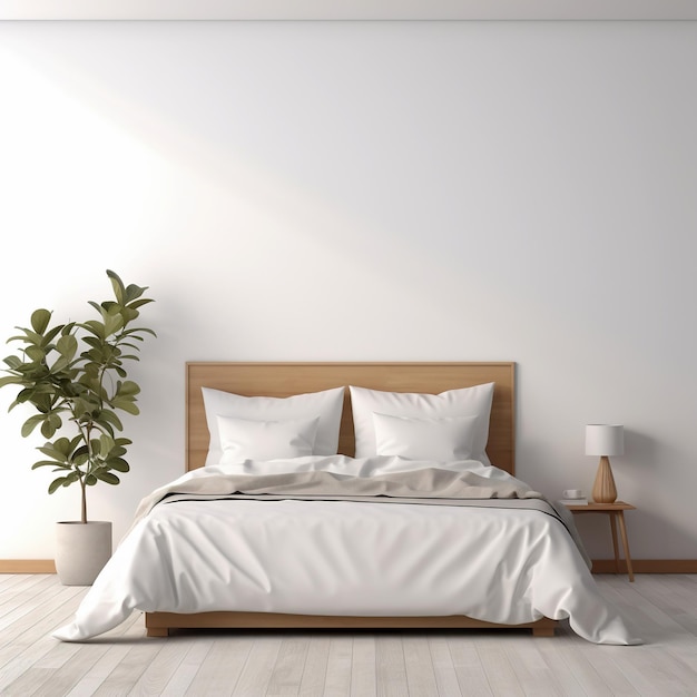 Minimalist white bedroom