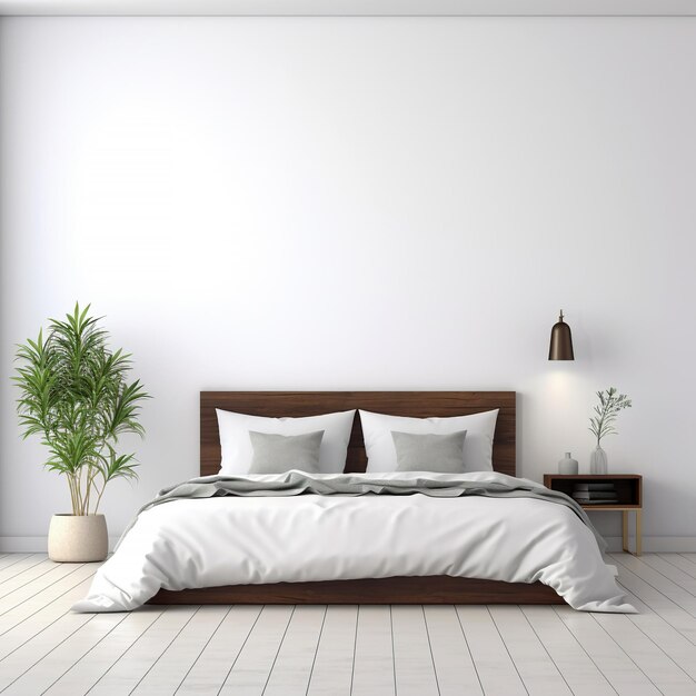 Minimalist white bedroom