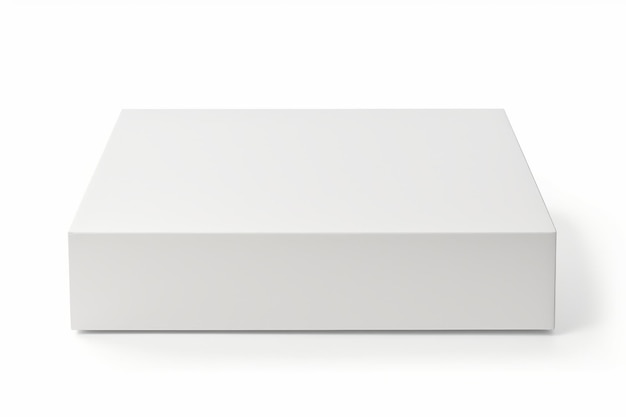 minimalist white box top view isolated on white background