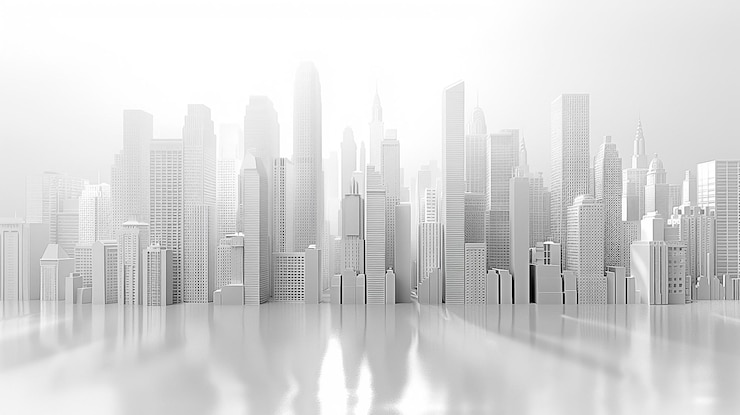 Photo minimalist white cityscape