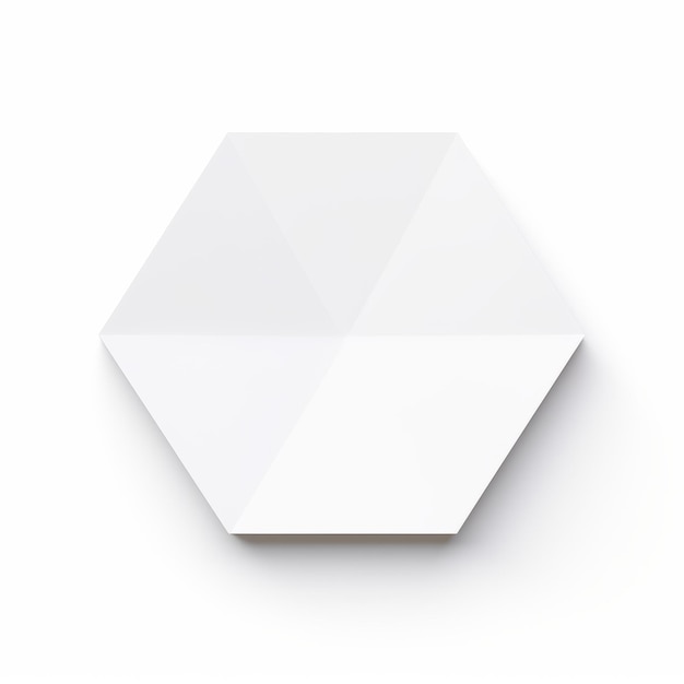 Photo minimalist white hexagon object on isolated background