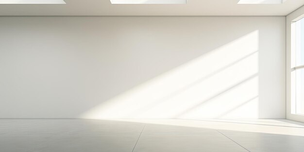 Фото Минималистская белая фоновая фотография интерьера с мягкими затененными углами балки