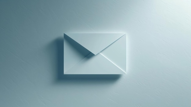 Minimalist white paper envelope on textured background