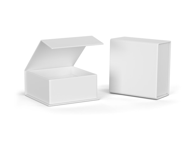 minimalist white rectangular box with rounded edges and smooth material