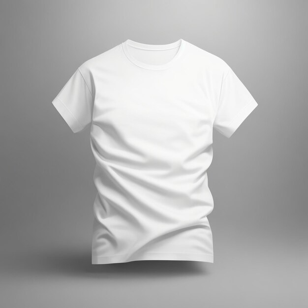 Minimalist White Tshirt Mockup on Grey Background AIGenerated