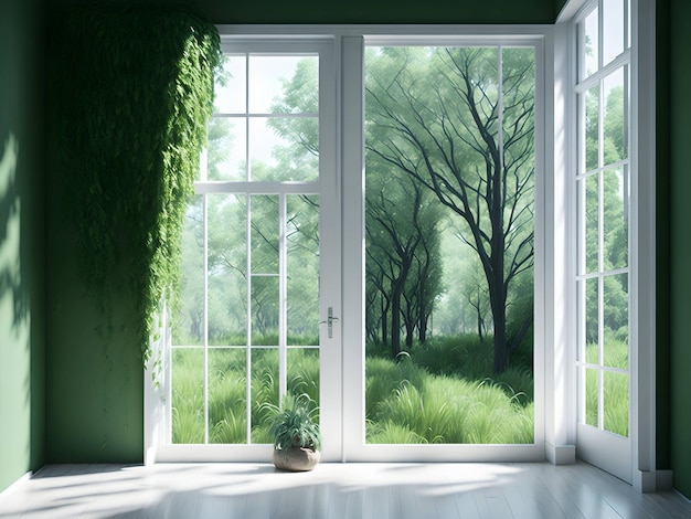 Минималистский вид на окно с уютной атмосферой и естественными текстурами