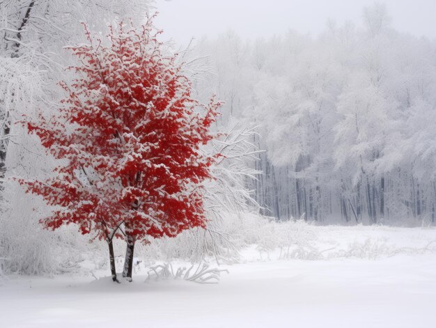 Photo minimalist winter landscape composition