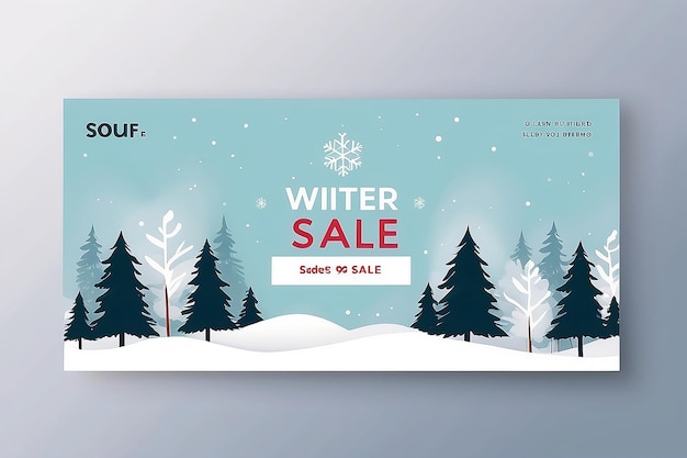 Photo minimalist winter sale simple theme banner template