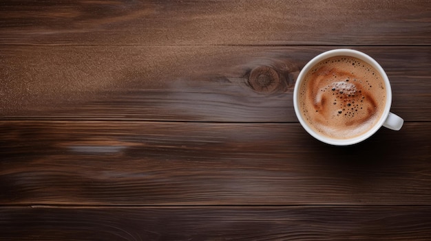 Minimalist Wood Background With Hot Chocolate On Top