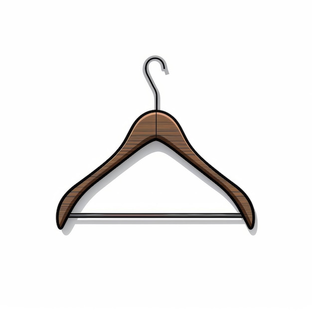 Minimalist Wooden Hanger Vector Illustration Sleek Design