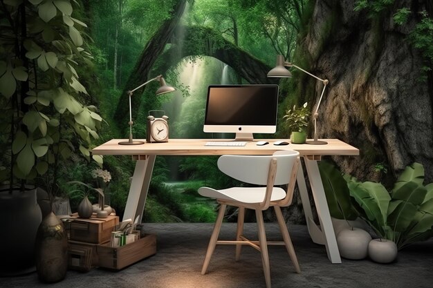minimalist workspace modern generated ai