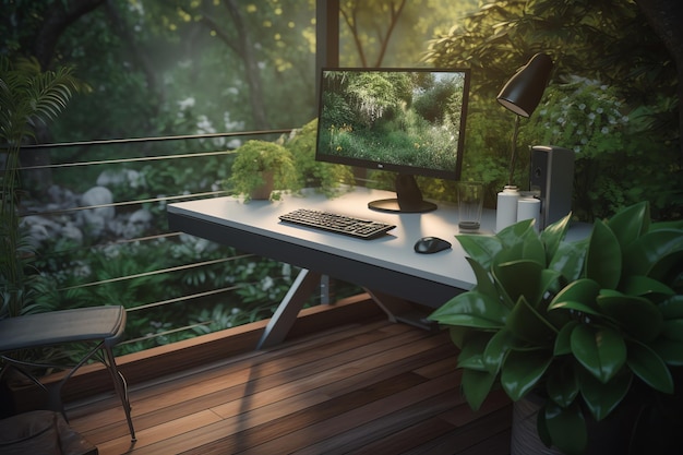 minimalist workspace modern generated ai