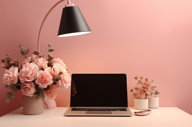 Minimalist workspace rose