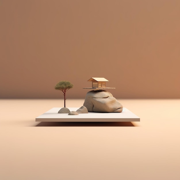 Minimalist Zen garden illustration