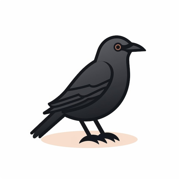 Photo minimalistic 2d crow icon simple and colorful illustration