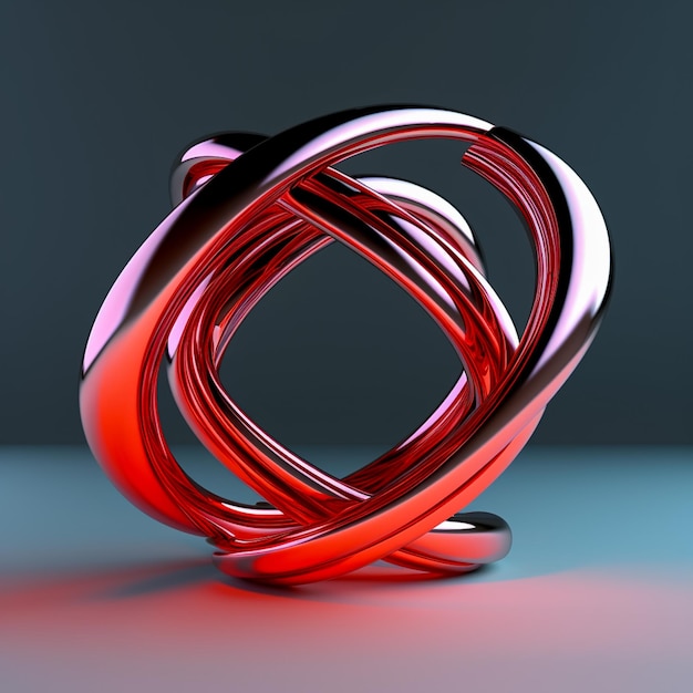 Minimalistic 3D abstract geometric shape with an gradient background Ai generated