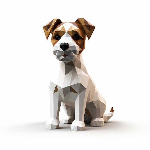 Minimalistic 3d Jack Russell Terrier Puzzle Art