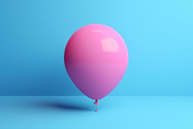 Photo minimalistic 3d render blue balloon