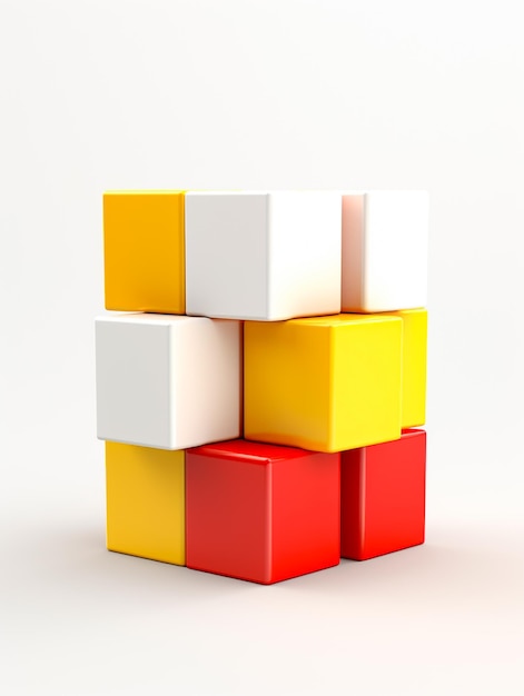 Minimalistic 3D render of a cube with a gridlike pattern Ai generated
