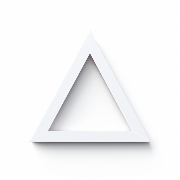 Minimalistic 3d Silhouette Triangle On White Background