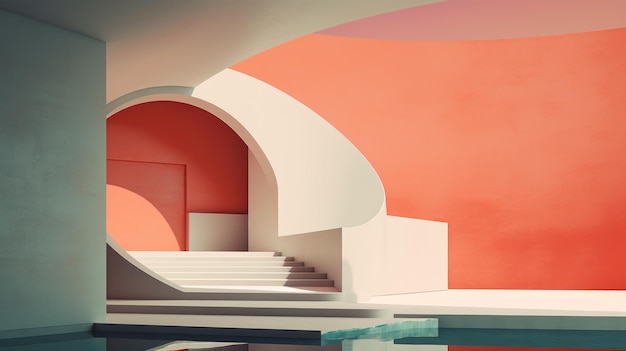 Minimalistic And Abstract Architecture Piece With Modernist Landscapes