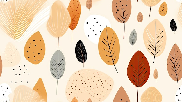 Photo minimalistic abstract shapes that resemble paper cutouts of leaves