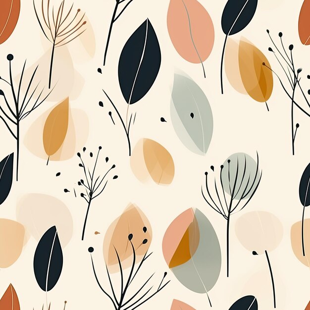 minimalistic abstract shapes that resemble paper cutouts of leaves