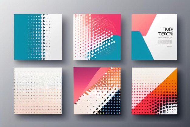 Minimalistic abstract vector halftone covers design Future geometric template