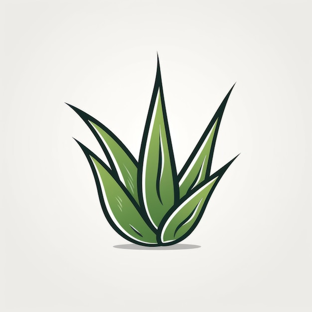 Photo minimalistic aloe vera plant vector illustration with alchemical symbolism