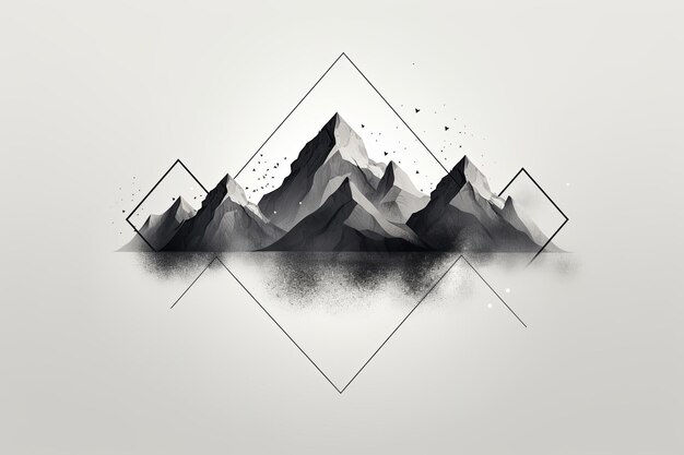 Фото Минималистический и геометрический дизайн логотипа горы