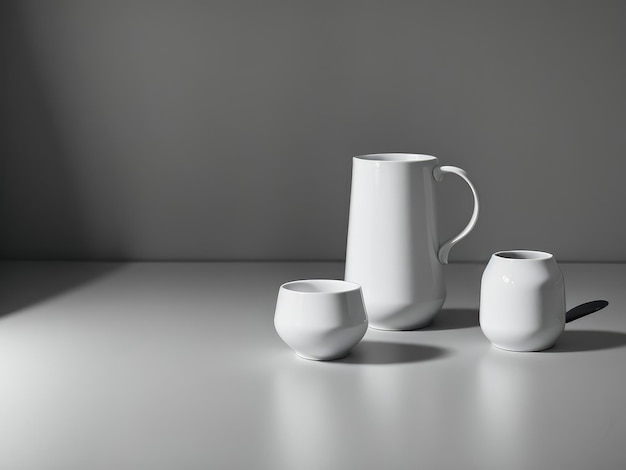 Minimalistic, austere still life of household itemsю Generative AI