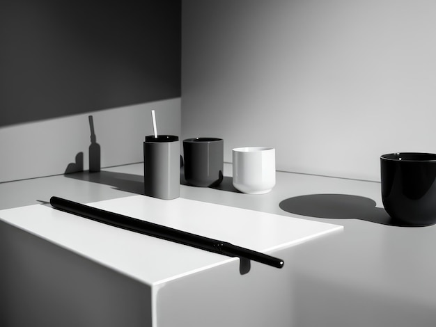 Minimalistic, austere still life of household itemsю Generative AI