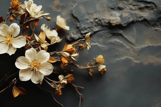 Minimalistic background with beautiful delicate flower tranquil nature backdrop for design projects