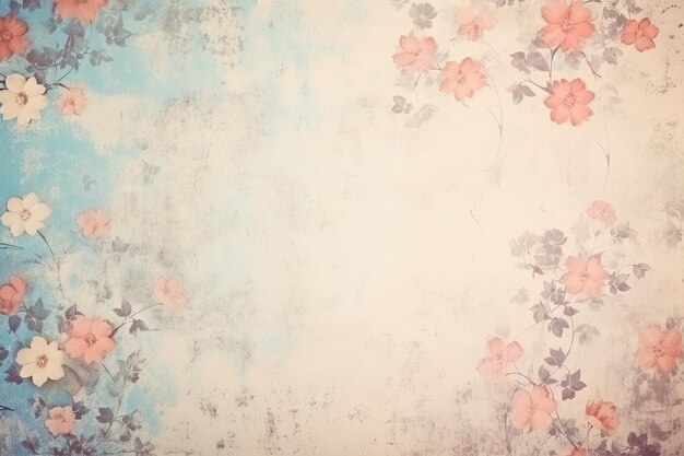 Photo minimalistic background with the texture of flowers prints retro shades shabby wall vintage no more than three colors craft paper copy space ar 32 stylize 50 job id dc707afce8c94e7a9ad125df449b3086