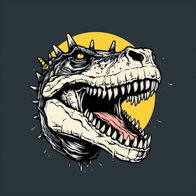 Minimalistic Basquiatstyle Spinosaurus Crown Line Drawing In Png Format