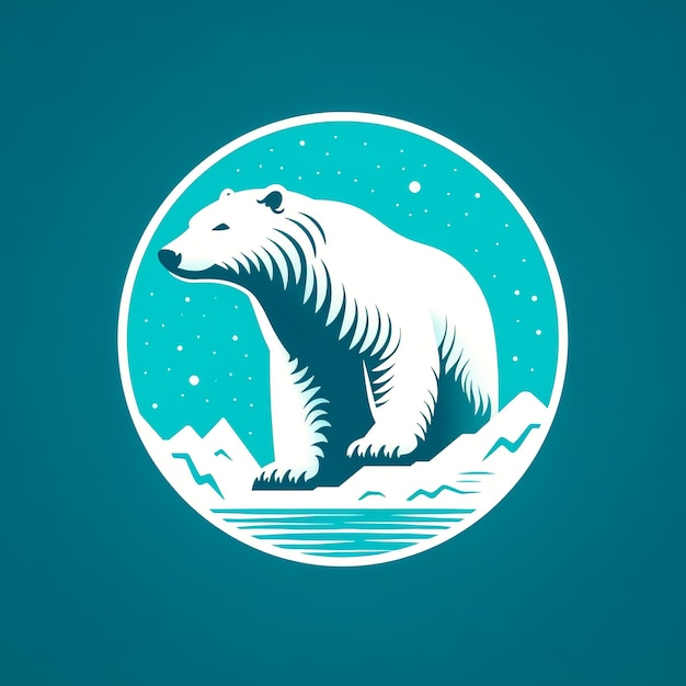 Minimalistic bear logo flat design generative ai