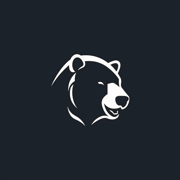 写真 暗い背景のミニマリストのクマの歯のロゴ