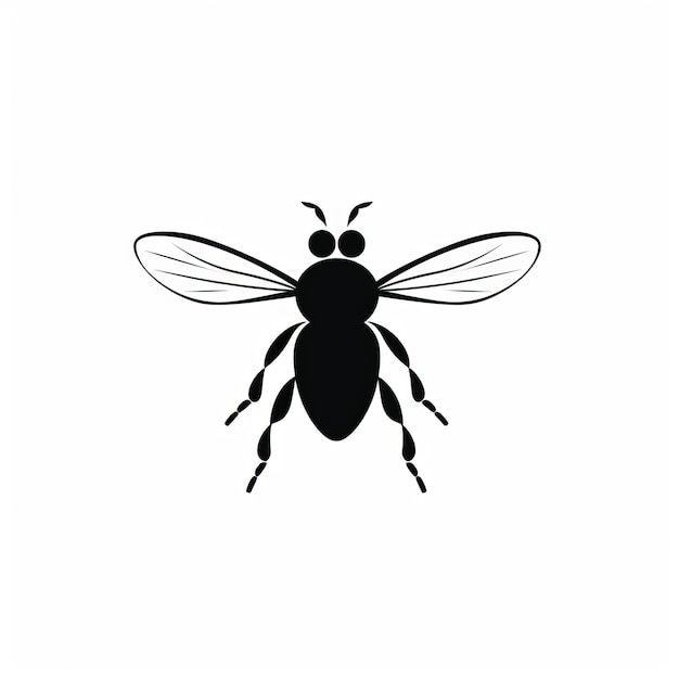 Minimalistic Bee Icon Delicate Stencil Design voor Wildlife Fotografie