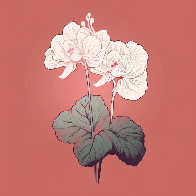 Minimalistic begonia vector graphic